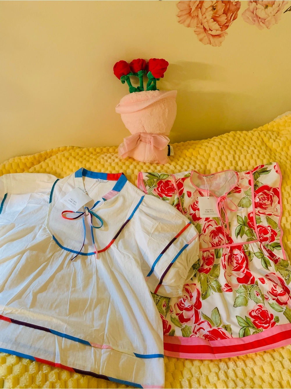 Tops  bundle Babydoll Colorful Floral Peplum Flowy Cicybell Resort SZ L NWT